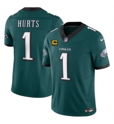 Men Philadelphia Eagles 1 Jalen Jurts Green 2025 F U S E  With 4 Star C Patch Vapor Untouchable Limited Stitched Football Jersey