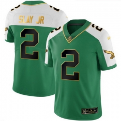 Men Philadelphia Eagles  2 Darius Slay Jr  Kelly Green Alternate Gold Stitched Football Jersey