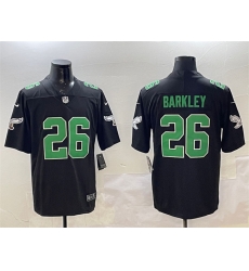 Men Philadelphia Eagles 26 Saquon Barkley Black Throwback Vapor Untouchable Limited Stitched Football Jersey