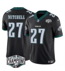 Men Philadelphia Eagles 27 Quinyon Mitchell Black 2024 New NFC East Champions F U S E  Vapor Untouchable Limited Stitched Football Jersey