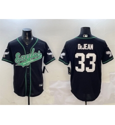 Men Philadelphia Eagles 33 Cooper DeJean Black Cool Base Stitched Baseball Jersey