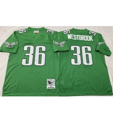 Men Philadelphia Eagles 36 Brian Westbrook Kelly Green Throwback Stitched Football Jersey Men Philadelphia Eagles 36 Brian Westbrook Kelly Green Throwback Stitched Football Jersey
