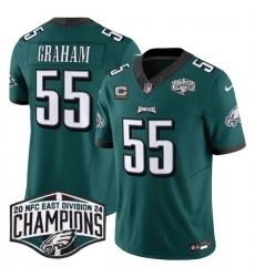 Men Philadelphia Eagles 55 Brandon Graham Green 2024 NFC East Champions With 4 Star C Patch F U S E  Vapor Untouchable Limited Stitched Football Jersey