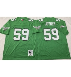 Men Philadelphia Eagles 59 Seth Joyner Kelly Green Throwback Stitched Football Jersey