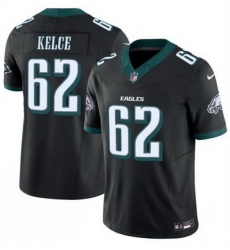 Men Philadelphia Eagles 62 Jason Kelce Black 2024 F U S E  Vapor Untouchable Limited Throwback Stitched Football Jersey
