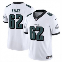 Men Philadelphia Eagles 62 Jason Kelce White 2024 F U S E  Vapor Untouchable Limited Stitched Football Jersey