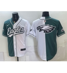 Men Philadelphia Eagles Team Big Logo Green White Split Stitched Jersey Men Philadelphia Eagles Team Big Logo Green White Split Stitched Jersey