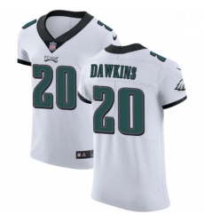 Mens Nike Philadelphia Eagles 20 Brian Dawkins White Vapor Untouchable Elite Player NFL Jersey