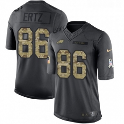 Mens Nike Philadelphia Eagles 86 Zach Ertz Limited Black 2016 Salute to Service NFL Jersey