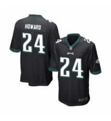 Mens Philadelphia Eagles 24 Jordan Howard Game Black Alternate Football Jersey