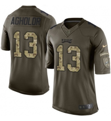 Nike Eagles #13 Nelson Agholor Green Mens Stitched NFL Limited 2015 Salute To Service Jersey