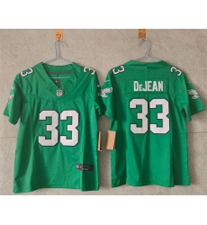 Women Philadelphia Eagles 33 Cooper DeJean Kelly Green F U S E Vapor Untouchable Limited Stitched Football Jersey Women Philadelphia Eagles 33 Cooper DeJean Kelly Green F U S E Vapor Untouchable Limited Stitched Football Jersey