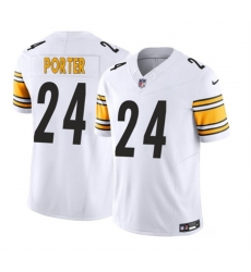 Men Pittsburgh Steelers 24 Joey Porter Jr  White 2023 F U S E  Vapor Untouchable Limited Stitched Jersey