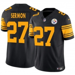 Men Pittsburgh Steelers 27 Trey Sermon Black 2025 F U S E  Color Rush Vapor Untouchable Limited Stitched Jersey