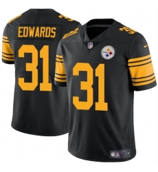 Men Pittsburgh Steelers 31 Daijun Edwards Black Color Rush Limited Stitched Jersey