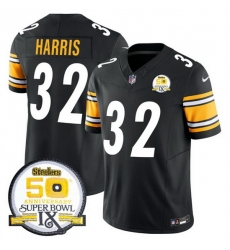 Men Pittsburgh Steelers 32 Franco Harris Black 2024 F U S E 50th Anniversary Of Super Bowl IX Alternate Vapor Untouchable Limited Stitched Jersey