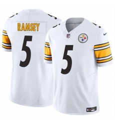Men Pittsburgh Steelers 5 Jalen Ramsey White 2025 F U S E  Vapor Limited Stitched Football Jersey