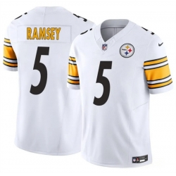 Men Pittsburgh Steelers 5 Jalen Ramsey White 2025 F U S E  Vapor Limited Stitched Football Jersey