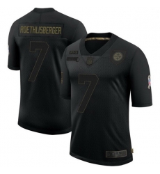 Men Pittsburgh Steelers 7 Ben Roethlisberger Black Limited 2020 Salute To Service Jersey