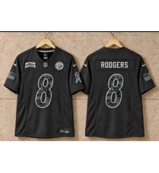 Men Pittsburgh Steelers 8 Aaron Rodgers Black F U S E 2026 Salute to Service Limited Stitched Football Jersey