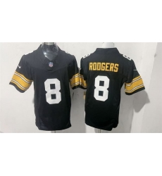 Men Pittsburgh Steelers  8 Aaron Rodgers Black F U S E  Vapor Limited Stitched Football Jersey