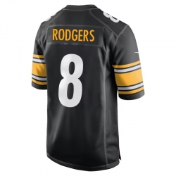 Men Pittsburgh Steelers Aaron Rodgers #8 Black Stitched Football Jersey