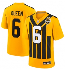 Men Pittsburgh Steelers Queen Gold #6 Gold 1933 F U S E Throwback Alternate Football Stitched Football Jersey