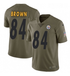 Mens Nike Pittsburgh Steelers 84 Antonio Brown Limited Olive 2017 Salute to Service NFL Jersey