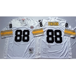Mitchell And Ness Steelers #88 Lynn Swann white Throwback Stitched NFL Jersey