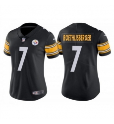 Women Pittsburgh Steelers 7 Ben Roethlisberger Black Vapor Untouchaable Limited Stitched Jersey