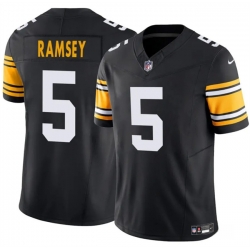 Youth Pittsburgh Steelers 5 Jalen Ramsey Black 2024 F U S E  Alternate Vapor Untouchable Limited Stitched Football Jersey