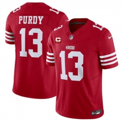 Men San Francisco 49ers 13 Brock Purdy Red 2025 F U S E  With 3 Star C Patch Vapor Untouchable Limited Stitched Football Jersey