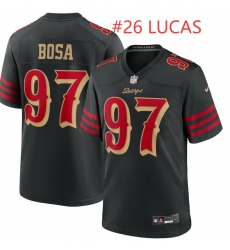 Men San Francisco 49ers 26 Chase Lucas Black 2025 F U S E Rivalries Vapor Limited Stitched Football Jersey
