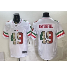 Men San Francisco 49ers  49 Faithful White 2025 F U S E  Mexico Vapor Limited Stitched Football Jersey