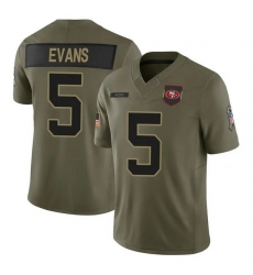 Men San Francisco 49ers 5 Mike Evans Black F U S E 2025 Salute to Service Limited Stitched Football Jersey