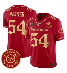 Men San Francisco 49ers  54 Fred Warner  Gothic Edition  Red Gold Vapor Limited Jersey