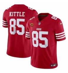 Men San Francisco 49ers 85 George Kittle Red 2023 F U S E  With 4 Star C Patch Vapor Untouchable Limited Stitched Football Jersey