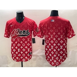 Men San Francisco 49ers Blank Red Limited Stitched Baseball Jersey