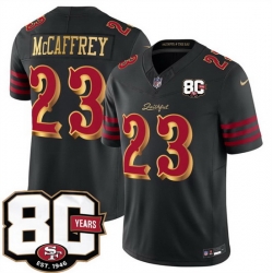 Men San Francisco 49ers  Christian McCaffrey Black 80th Anniversary Patch  Rivalries  2026 F U S E  Vapor Untouchabl Limited Stitched Football Jersey