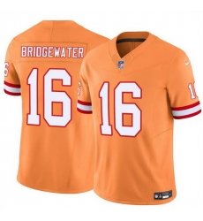Men Tampa Bay Buccaneers 16 Teddy Bridgewater Orange F U S E  Throwback Limited Stitched Jersey