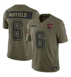 Men Tampa Bay Buccaneers 6 Baker Mayfield Olive 2025 Salute to Service Limited Stitched Football Jersey