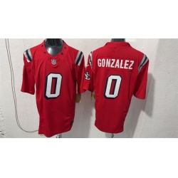 Men New England Patriots  0 Christian Gonzalez Red F U S E  Vapor Limited Stitched Football Jersey
