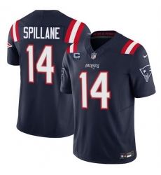 Men New England Patriots 14 Robert Spillane Navy 2025 F U S E With 3 Star C Patch Vapor Limited Stitched Football Jersey Men New England Patriots 14 Robert Spillane Navy 2025 F U S E With 3 Star C Patch Vapor Limited Stitched Football Jersey