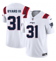 Men New England Patriots  31 Kevin Byard III White 2026 F U S E  Vapor Limited Stitched Football Jersey