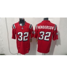 Men New England Patriots  32 TreVeyon Henderson Red F U S E  Vapor Limited Stitched Football Jersey
