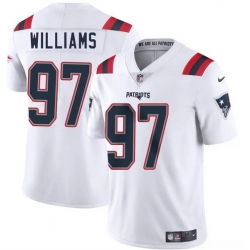 Youth New England Patriots 97 Milton Williams White 2025 Vapor Limited Stitched Football Jersey