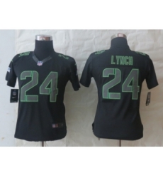 Nike Women Seattle Seahawks #24 Lynch Black Jerseys(Impact Limited)