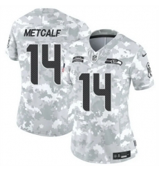 Women Seattle Seahawks 14 DK Metcalf 2024 F U S E Arctic Camo Salute To Service Limited Stitched Football Jersey