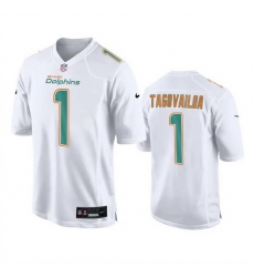 Men Miami Dolphins 1 Tua Tagovailoa White Fashion Vapor Untouchable Stitched Football Jersey