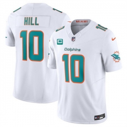 Men Miami Dolphins 10 Tyreek Hill White F U S E With 3 Star C Patch Vapor Limited Stitched Football Jersey